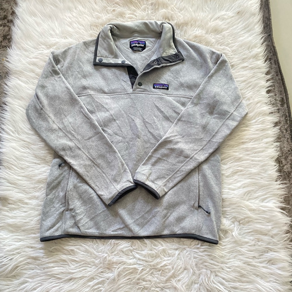Patagonia Light Gray Women's Snap‑Placket Fleece Pullover